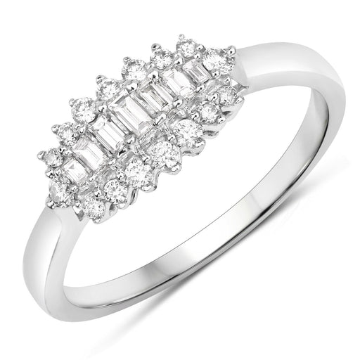 Bids.com 0.37 Carat Genuine White Diamond 14K White Gold Ring (E-F Color, VS-SI Clarity) Rings