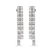 Bids.com 14K White Gold 4.0 Cttw Diamond Asymmetrical Inside Out Double-Hoop Earrings (I-J Color, I1-I2 Clarity) Earrings