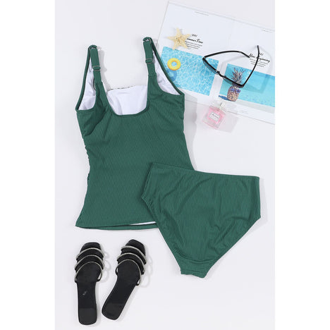 Square Neck Wide Strap Tankini Set