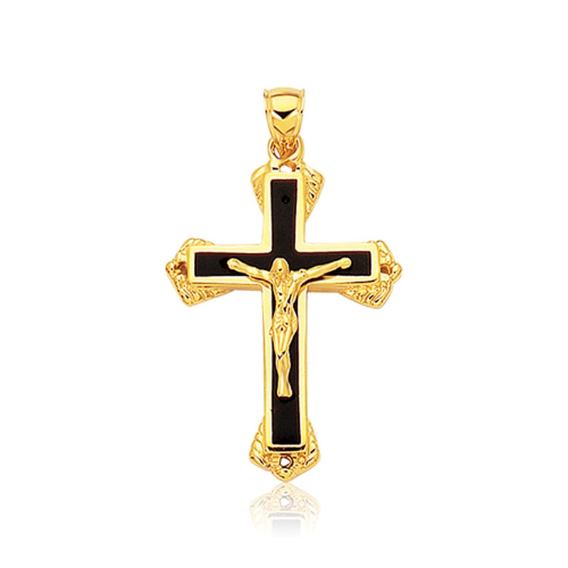 Bids.com 14k Yellow Gold Black Onyx Cross Pendant Pendants