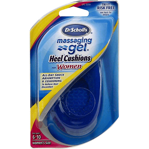 Dr Scholls Dr Scholls Massaging Gel Heel Cushions, For Women, 6-10 Women's Size Health & Beauty White Smoke