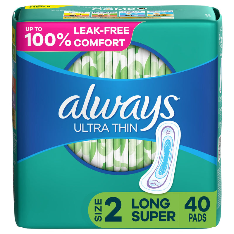 Always Always Pads, Ultra Thin, Without Wings, Long Super, Size 2 Health & Beauty Dark Cyan