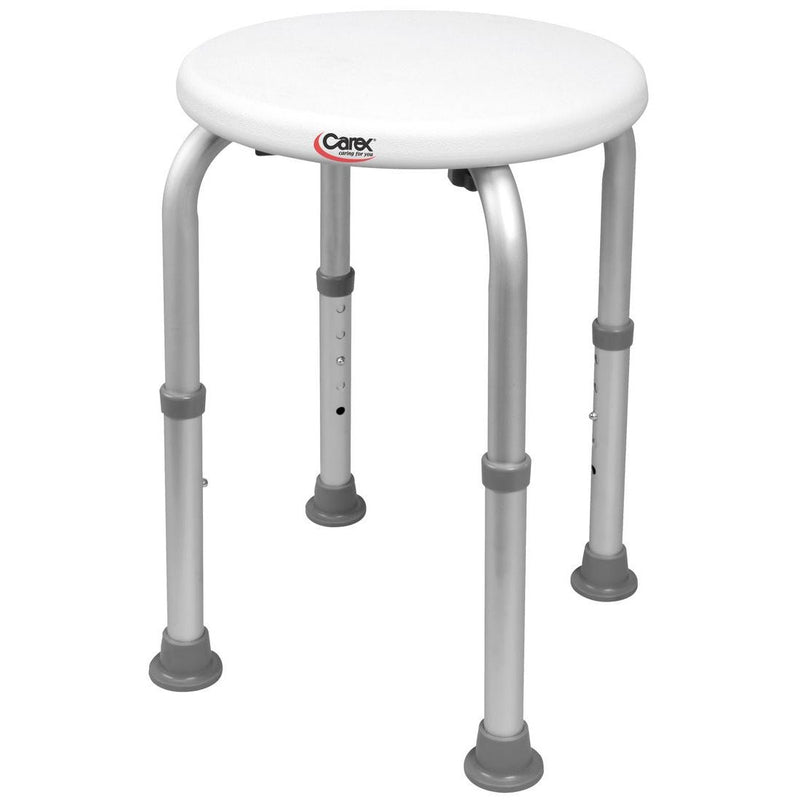 Carex Adjustable Compact Round Shower Stool – Heavy Duty Bath Safety Seat with Non-Slip Rubber Feet – Tool-Free Assembly Health & Beauty