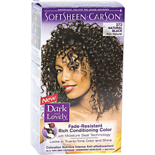0 Dark & Lovely Fade Resist Permanent Hair Color, 372 Natural Black Hair Color