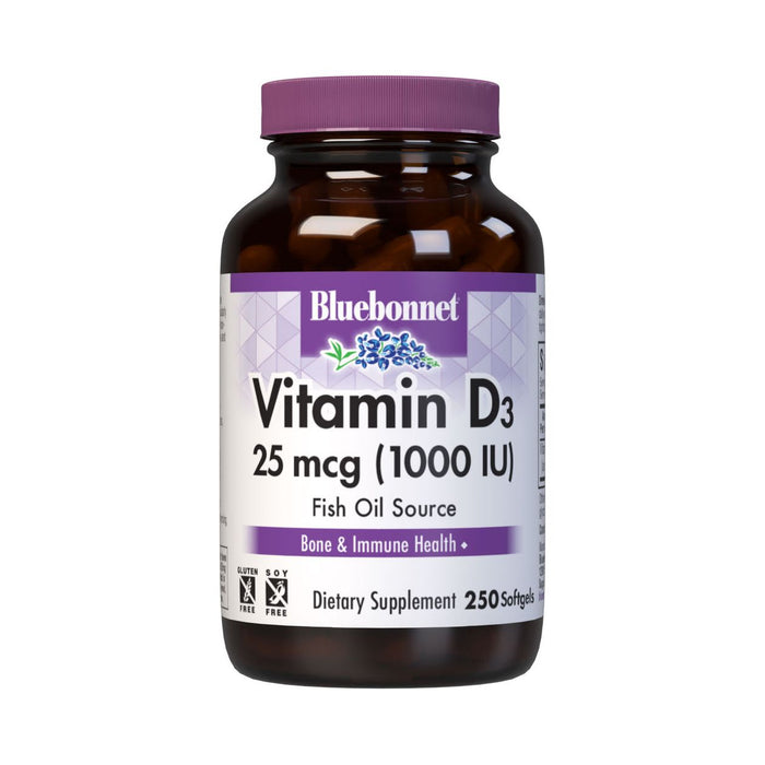 Bluebonnet Nutrition - Vitamin D3 1000 IU - 250 Softgels