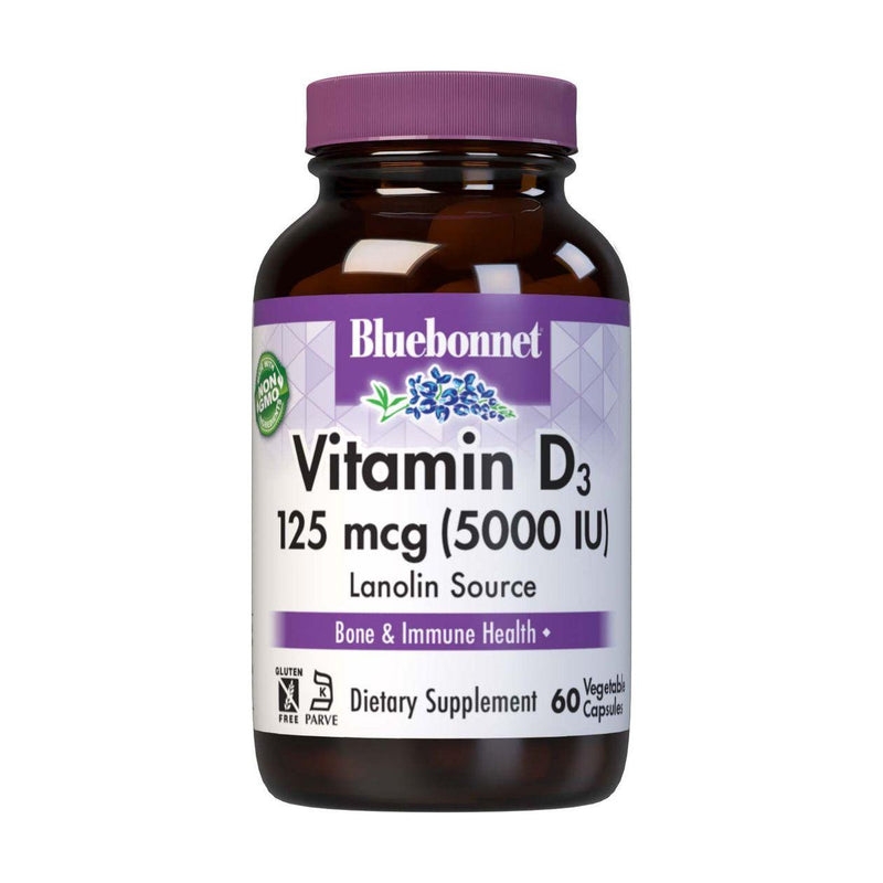 Bluebonnet Bluebonnet Vitamin D3 5000 IU, 60 Vegetable Capsules Vitamins & Supplements