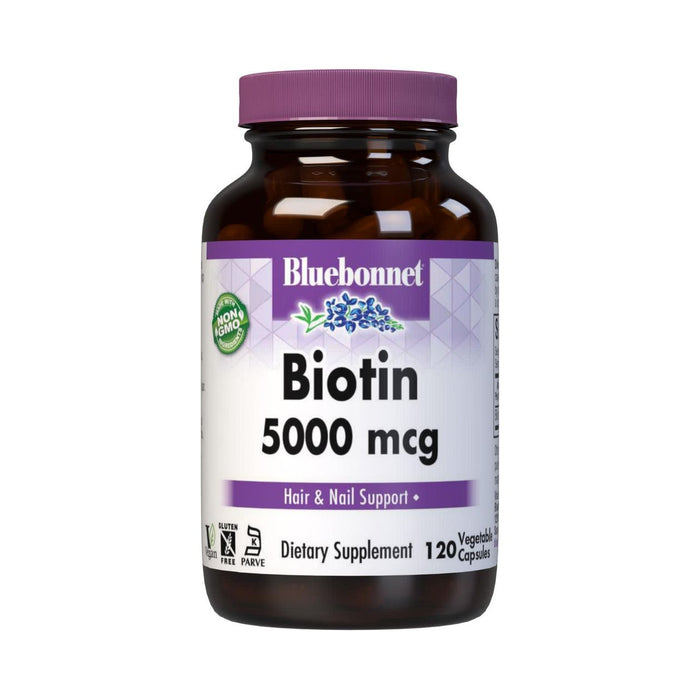 Bluebonnet Biotin 5000mcg, 120 Vegetables Capsules