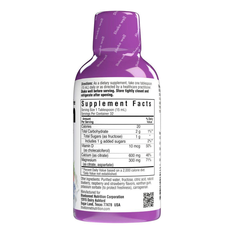 Bluebonnet Bluebonnet Liquid Calcium Magnesium Citrate Plus Vitamin D3, Mixed Berry, 16 oz Vitamins & Supplements