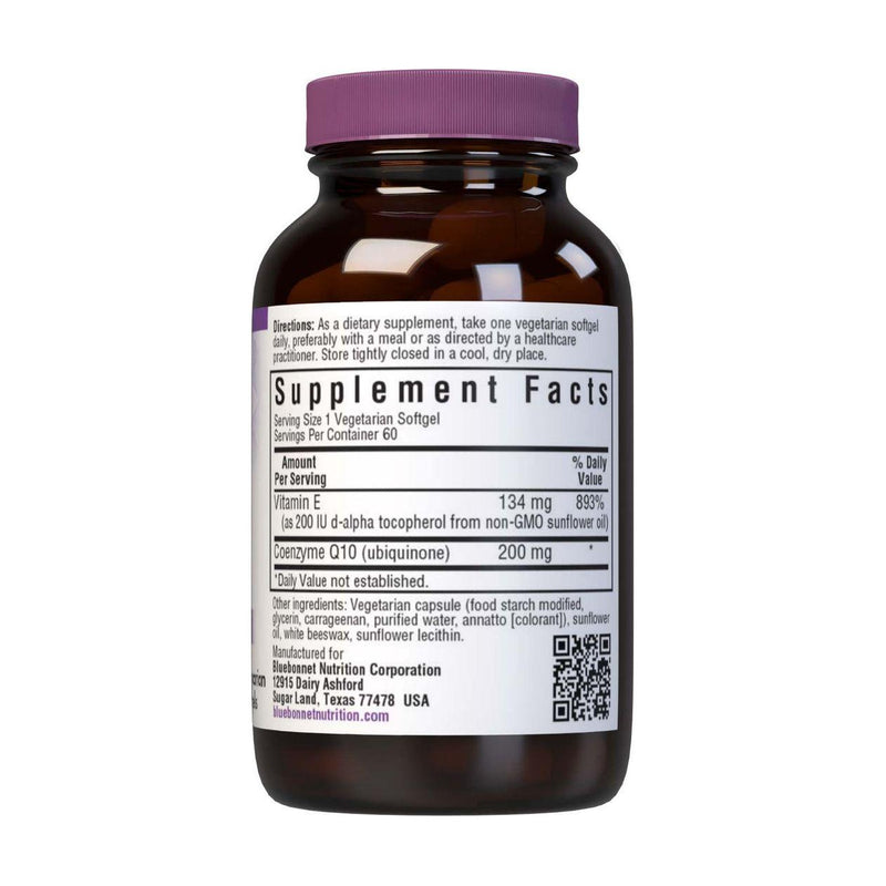 Bluebonnet BlueBonnet CoQ-10 200 mg, 60 Vegetarian Softgels Vitamins & Supplements