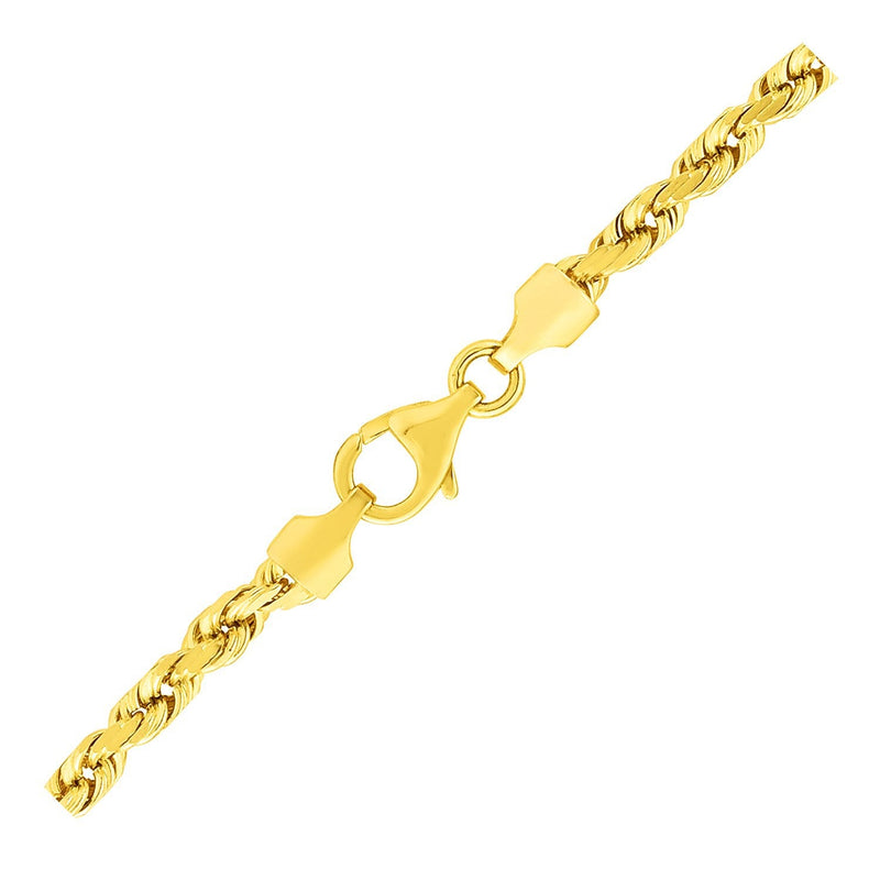 Bids.com 3.5mm 10k Yellow Gold Solid Diamond Cut Rope Bracelet Bracelets