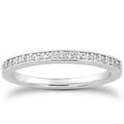 Bids.com 14k White Gold Micro-pave Flat Sided Diamond Wedding Ring Band Rings
