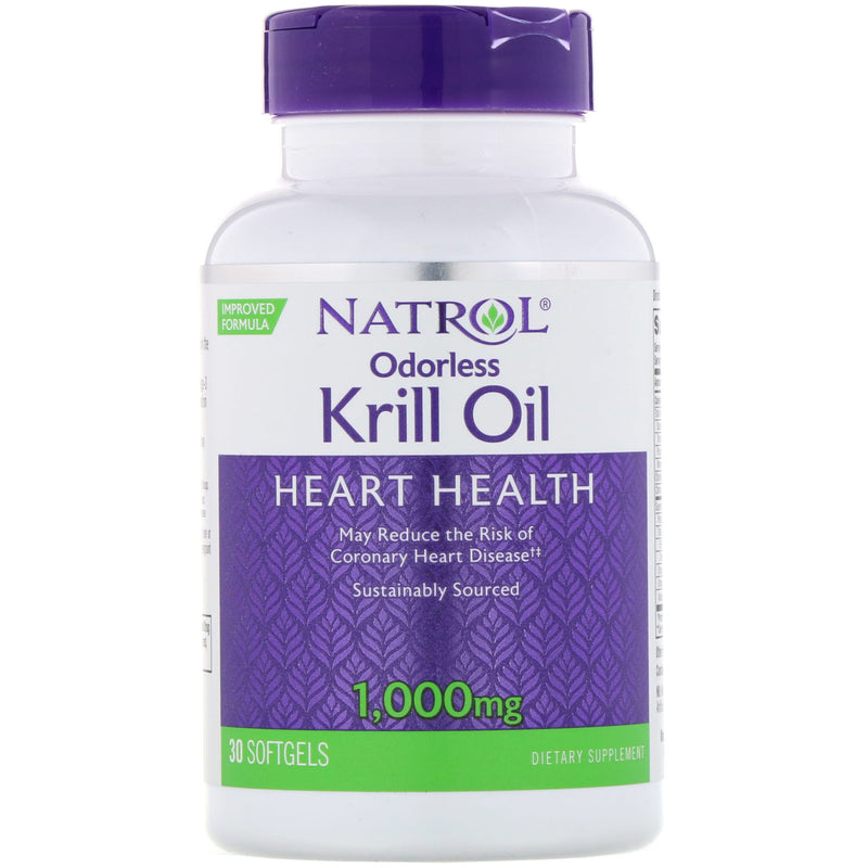 Natrol Natrol Odorless Krill Oil 1000 Mg 30 Softgels Vitamins & Supplements Lavender