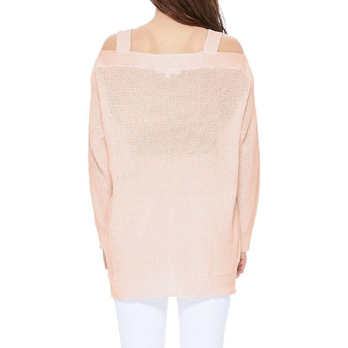 Off Shoulder Loose Over Sized Fit Sweater Knit Top