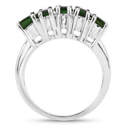 Bids.com 3.25 Carat Genuine Chrome Diopside .925 Sterling Silver Ring Rings