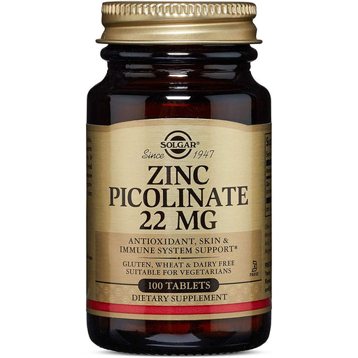 Solgar Solgar Zinc Picolinate, 22 Mg, 100 Tablets Vitamins & Supplements