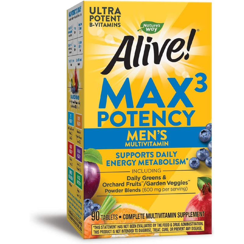 Nature's Way Nature's Way Alive! Max 3 Potency Multivitamin, Men’s 90 Tablets Vitamins & Supplements