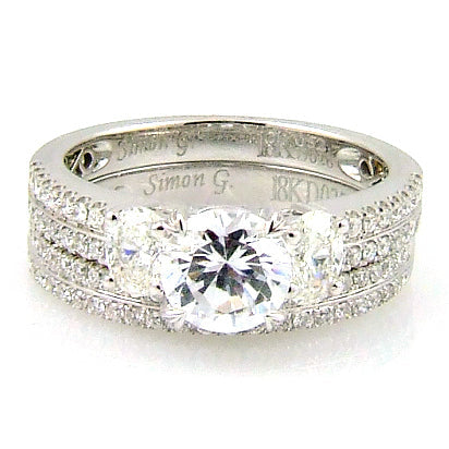 Bids.com 1.05ct Engagement Ring Set 18KT White Gold Rings