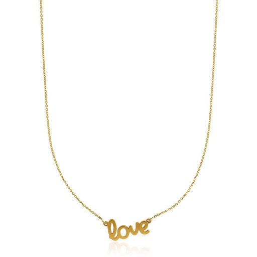 Bids.com 14k Yellow Gold Script LOVE Necklace Necklaces