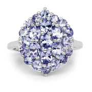 Bids.com 2.31 Carat Genuine Tanzanite .925 Sterling Silver Ring Rings