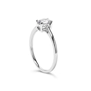 Bids.com 14K White Gold 1/2 Cttw Oval Lab Grown Diamond 4 Prong Solitaire Engagement Ring (F-G Color, VS2-SI1 Clarity) - Size 7 Rings