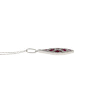 Bids.com .58ct Ruby Diamond Fashion Pendants 14KT White Gold Pendants