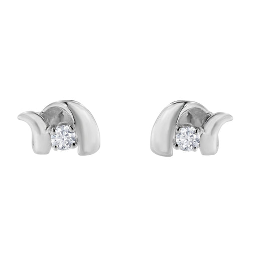 Bids.com .925 Sterling Silver Round Cut Diamond Fashion Stud Earrings (0.10 cttw, I-J Color, I2-I3 Clarity) Earrings