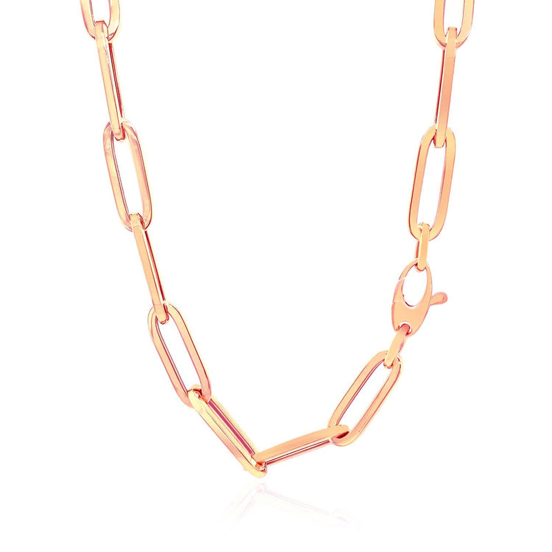Bids.com 14K Rose Gold Wide Paperclip Chain (6.1mm) Necklaces