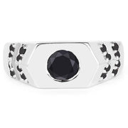 Bids.com 1.53 Carat Genuine Black Diamond .925 Sterling Silver Ring Rings