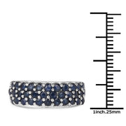 Bids.com 1.70 Carat Genuine Blue Sapphire .925 Sterling Silver Ring Rings