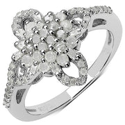 Bids.com 0.63 Carat Genuine White Diamond & Yellow Diamond .925 Sterling Silver Ring Rings