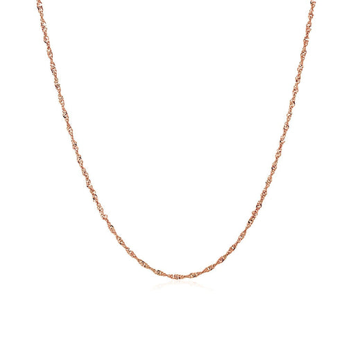 Bids.com 14k Rose Gold Singapore Chain 1.0mm Necklaces