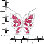 Bids.com 2.88 Carat Genuine Ruby and White Zircon .925 Sterling Silver Necklace Necklaces