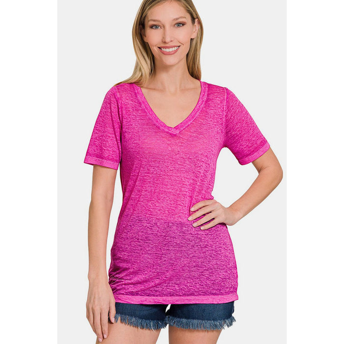 Zenana V-Neck Short Sleeve T-Shirt