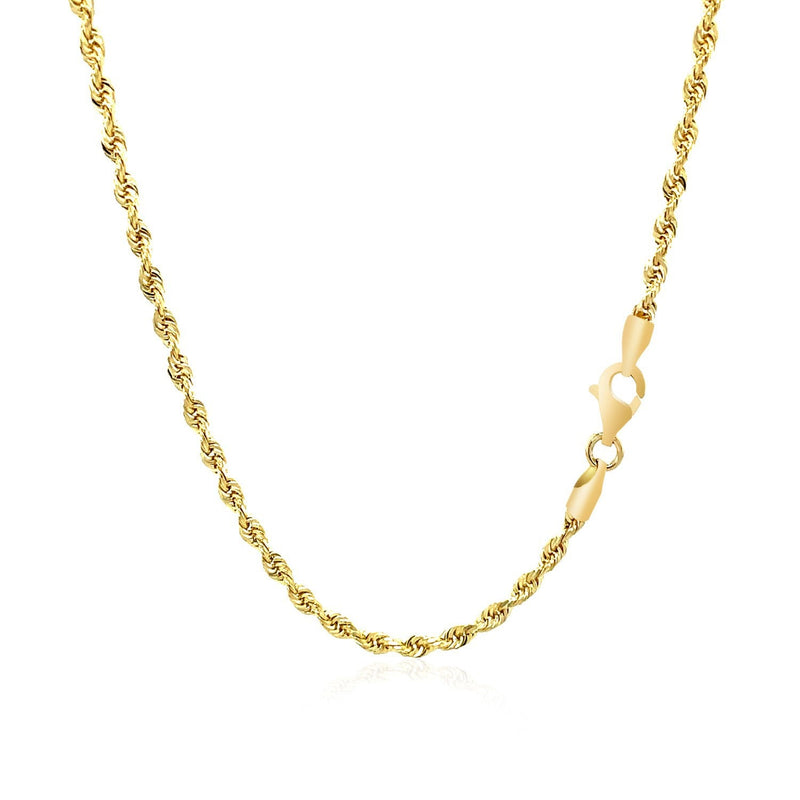Bids.com 2.5mm 10k Yellow Gold Solid Diamond Cut Rope Chain Necklaces