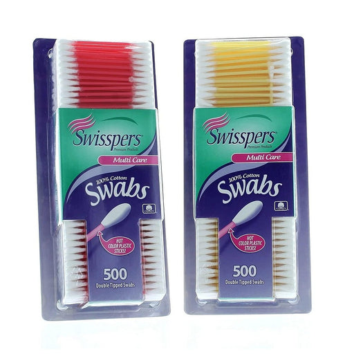 Swisspers Swisspers Double Tipped Cotton Swabs 500ct Cotton Swabs