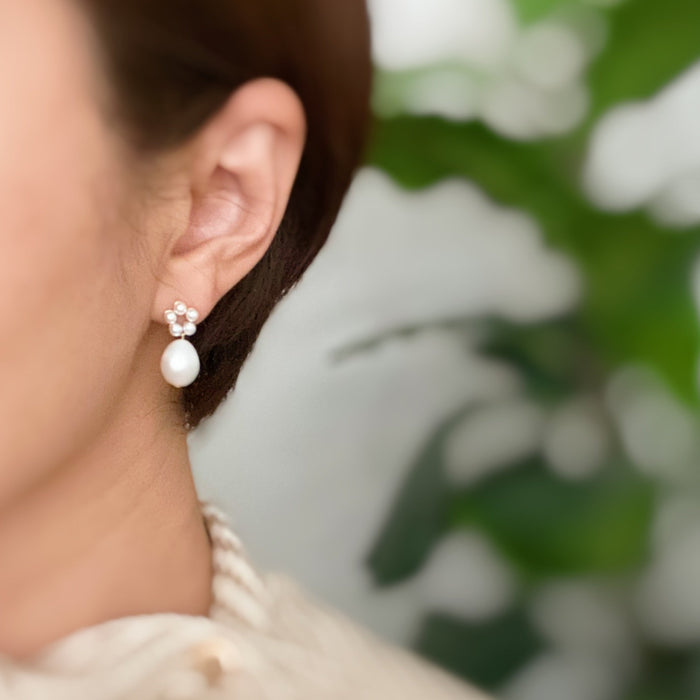 Blooming Freshwater Pearl Drop Earrings