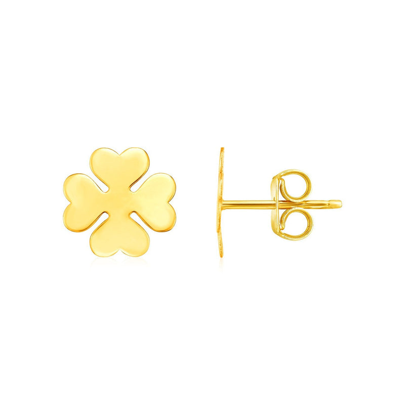 Bids.com 14K Yellow Gold Four Leaf Clover Earrings Earrings