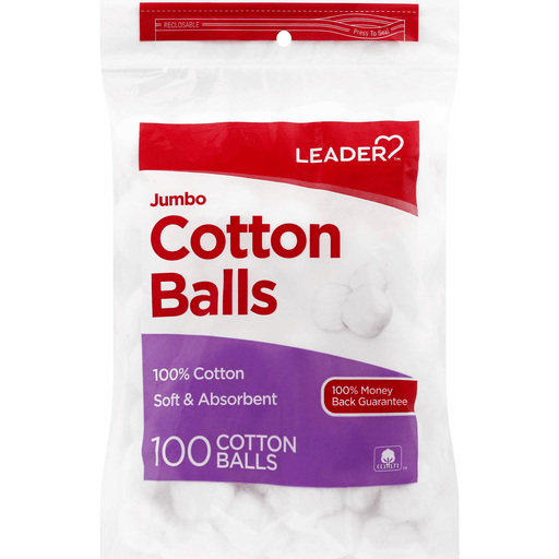 Leader Leader Cotton Balls, Soft And Absorbent, Jumbo Cotton Balls