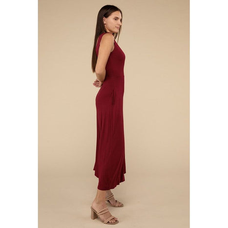 Surplice Neckline Sleeveless Jumpsuit