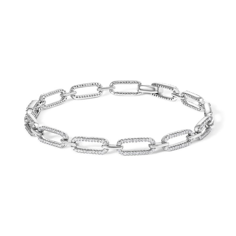 Bids.com 14K White Gold 1.00 Cttw Paperclip Link Bracelet Bracelets