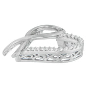 Bids.com .925 Sterling Silver 1/4 cttw Round Cut Diamond Ribbon and Heart Accent Pendant Necklace (H-I, I2-I3) Necklaces