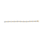 Bids.com 10k Two-Toned Gold 2.00 Cttw Channel Set Baguette-Diamond Weave and  "X" Spiral Link Bracelet (H-I Color, I1-I2 Clarity) - 7" Bracelets