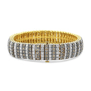 Bids.com 10K Yellow Gold 10-1/3 Cttw Alternating Coco Color and White Diamond 5 Row Tennis Bracelet (Brown/H-I Color, SI1-SI2 Clarity) - Size 7.25 Bracelets