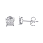 Bids.com 10k White Gold Diamond Stud Earrings (0.60 cttw, I-J Color, I2-I3 Clarity) Earrings
