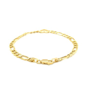 Bids.com 14k Yellow Gold 7 inch Figaro Chain Bracelet with Heart Bracelets