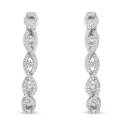 Bids.com 10K White Gold Diamond Hoop Earrings (1 1/2 cttw, H-I Color, I1-I2 Clarity) Earrings