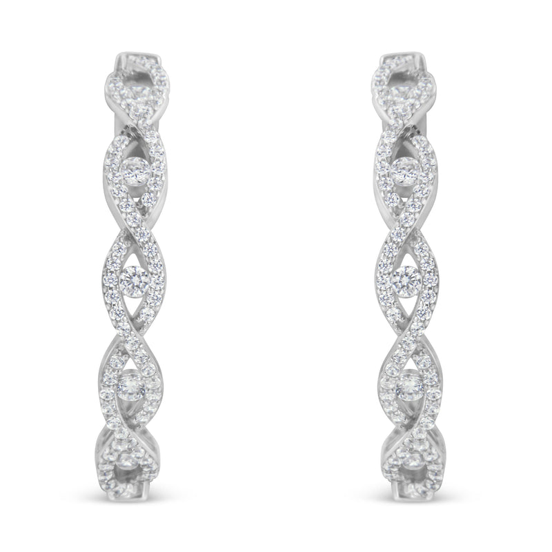 Bids.com 10K White Gold Diamond Hoop Earrings (1 1/2 cttw, H-I Color, I1-I2 Clarity) Earrings