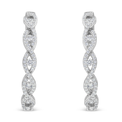 Bids.com 10K White Gold Diamond Hoop Earrings (1 1/2 cttw, H-I Color, I1-I2 Clarity) Earrings