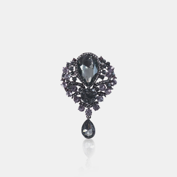 Rhinestone Teardrop Brooch