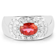 Bids.com 1.37 Carat Genuine Pink Topaz and White Cubic Zirconia .925 Sterling Silver Ring Rings
